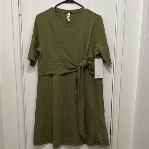 Lululemon Olive Green Tie-Front Dress